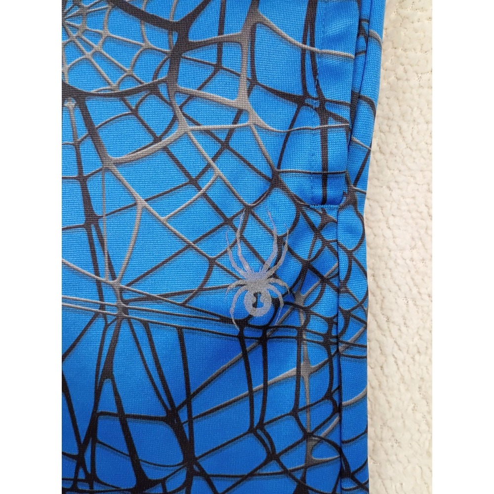 Spyder Marvel Spider-Man Pants Kids XL 18 Blue Good Web Print Fleece Athletic - Picture 4 of 13